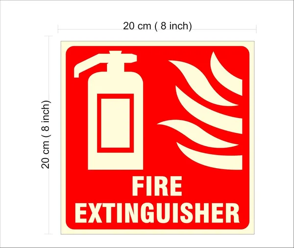 Green Glow In The Dark 'Fire Extinguisher' Sign Board 8X8 Inch, Uv Digital Printed, Waterproof Foam Sheet For Office, Hotel, Hospital, Restaurant, Home - Image 3