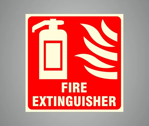 Green Glow In The Dark 'Fire Extinguisher' Sign Board 8X8 Inch, Uv Digital Printed, Waterproof Foam Sheet For Office, Hotel, Hospital, Restaurant, Home