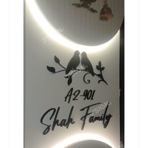 Black Acrylic Customized Name Plate