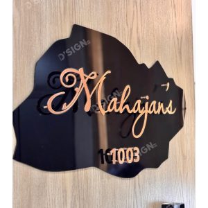 Black & Gold Acrylic Customized Name Plate