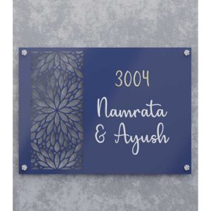 Blue & White Acrylic Customized Name Plate