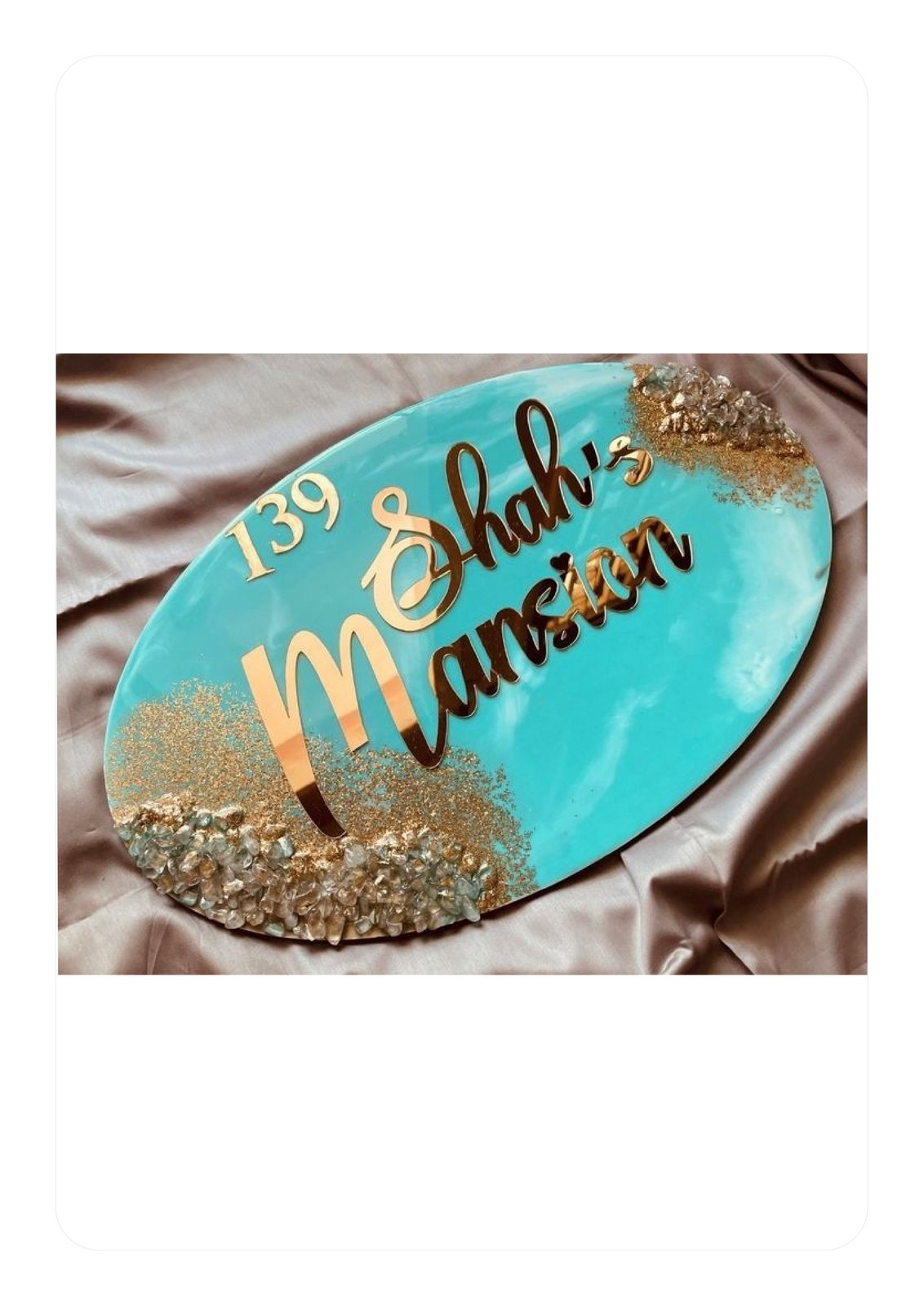 Blue & Gold Acrylic Customized Name Plate
