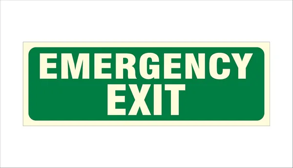 Green Emergency Exit Sign, Green And White, Glow-In-Dark, Commercial Grade For Hotel Home Restaurant Mall Hospital Bank Office - Image 2