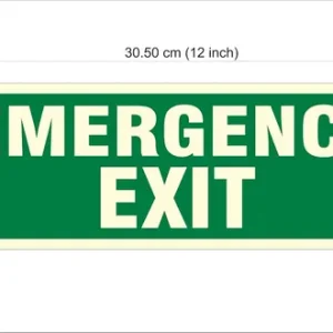 Green Emergency Exit Sign, Green And White, Glow-In-Dark, Commercial Grade For Hotel Home Restaurant Mall Hospital Bank Office - Image 3