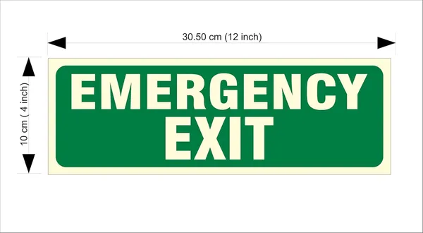 Green Emergency Exit Sign, Green And White, Glow-In-Dark, Commercial Grade For Hotel Home Restaurant Mall Hospital Bank Office - Image 3