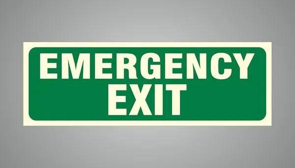 Green Emergency Exit Sign, Green And White, Glow-In-Dark, Commercial Grade For Hotel Home Restaurant Mall Hospital Bank Office