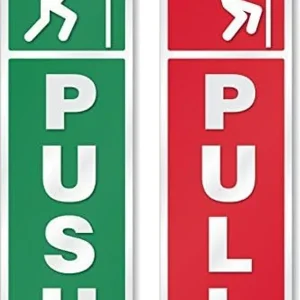 Alternative view of Multicolor Self Adhesive Push And Pull Sign Stickers For Glass, Wood, Or Metal Doors | Easy To Apply, Design For Home, Office, Business (Set Of 2)