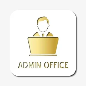Alternative view of White & Gold Premium White Gold Finish Acrylic Office Door Sign Self-Adhesive Name Plate For Admin, Reception, Manager Easy To Mount, Elegant Business Signage For Office, Hotel, Resort, Corporate Use