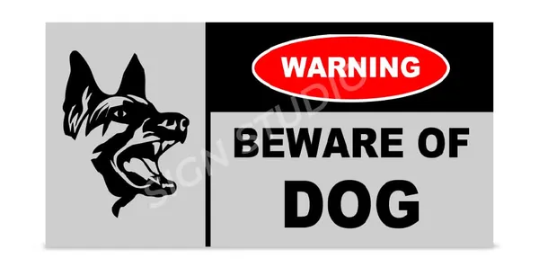 White Heavy Duty Foam Sheet Sign Board Beware Of Dog Printed Design Ideal For Office, Factory, Hospital, Public Places, And Residences (Pack Of 2)