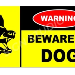 Alternative view of Yellow Heavy Duty Foam Sheet Sign Board Beware Of Dog Printed Design Ideal For Office, Factory, Hospital, Public Places, And Residences (Pack Of 2)
