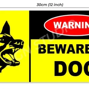 Yellow Heavy Duty Foam Sheet Sign Board Beware Of Dog Printed Design Ideal For Office, Factory, Hospital, Public Places, And Residences (Pack Of 2) - Image 3