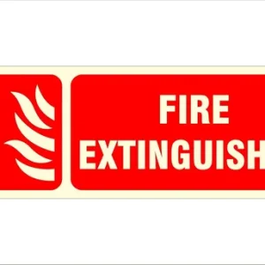 Alternative view of Red Glow-In-Dark Fire Extinguisher Sign, Emergency Safety Wall Mount - For Hotel Home Restaurant Mall Hospital Bank Office