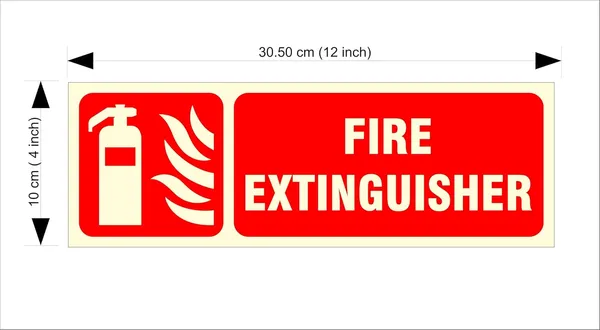 Red Glow-In-Dark Fire Extinguisher Sign, Emergency Safety Wall Mount - For Hotel Home Restaurant Mall Hospital Bank Office - Image 3