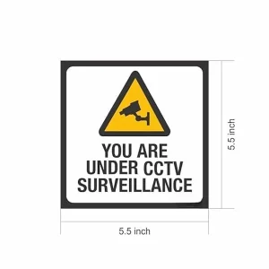 Light/Bright Cctv Surveillance Warning Stickers 4 Pack (5.5X5.5 Inch) | Weatherproof, Uv Protected, Long-Lasting Vinyl Signs | You Are Under Cctv Surveillance Decals For Home, Office & Business Use - Image 3