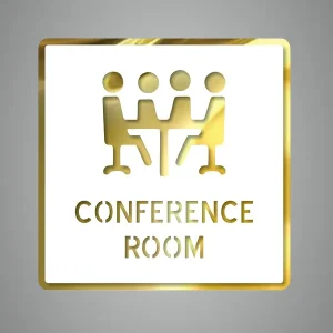 Conference Conference Room Door Sign 6 X 6 Inch Self-Adhesive Acrylic Board Modern Office Signage For Business, Corporate, Hotel, Company, Factory, Club, Commercial Spaces & Malls