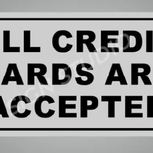 White All Credit Cards Are Accepted Foam Sign Board Waterproof & Durable Pvc Sign For Shops, Counters & Billing Desks (Pack Of 1)