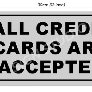 White All Credit Cards Are Accepted Foam Sign Board Waterproof & Durable Pvc Sign For Shops, Counters & Billing Desks (Pack Of 2) - Image 3