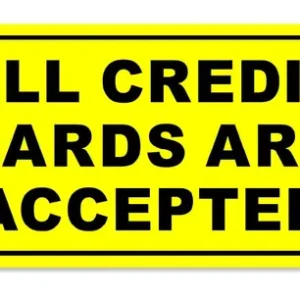 Alternative view of Yellow All Credit Cards Are Accepted Foam Sign Board Waterproof & Durable Pvc Sign For Shops, Counters & Billing Desks (Pack Of 1)