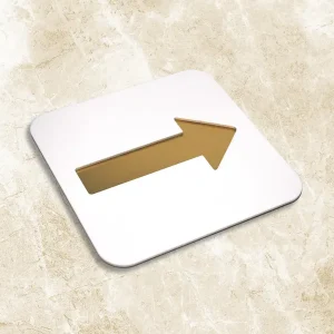 Directionn Premium White Gold Finish Acrylic Direction Door Sign Easy Mount Self-Adhesive Tape Signage For Office, Hotel, Resort, Society, Business & Corporate Use - Image 3