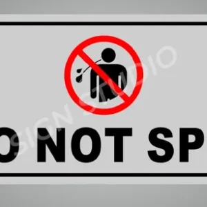 White Heavy Duty Foam Sheet Sign Board "Do Not Spit" Printed Design For Office, Factory, Hospital, Public Places (Pack Of 1)