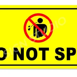 Alternative view of Yellow Heavy Duty Foam Sheet Sign Board "Do Not Spit" Printed Design For Office, Factory, Hospital, Public Places (Pack Of 2)