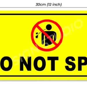 Yellow Heavy Duty Foam Sheet Sign Board "Do Not Spit" Printed Design For Office, Factory, Hospital, Public Places (Pack Of 2) - Image 3