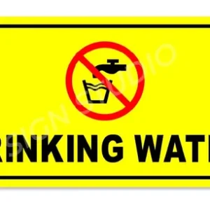 Yellow Drinking Water Foam Sign Board Waterproof & Durable Pvc Sign For Schools, Offices & Public Use (Pack Of 1)