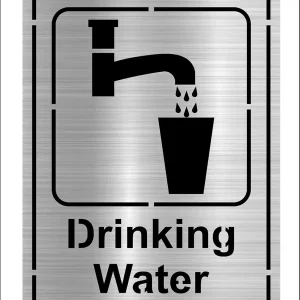 Alternative view of Silver Acrylic Drinking Water Signage Board | Drinking Water Sign For Business Shop Stores Cafes Shops Hospital School Office Hotel Restaurant Company Malls (Silver, 3.75 Inch X 5 Inch)