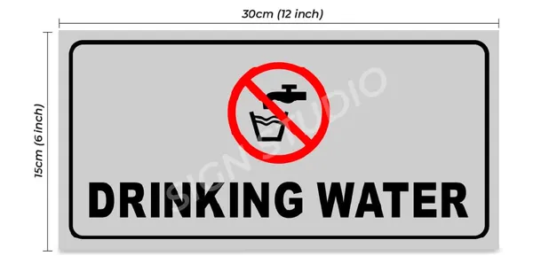 White Drinking Water Foam Sign Board Waterproof & Durable Pvc Sign For Schools, Offices & Public Use(Pack Of 2) - Image 3
