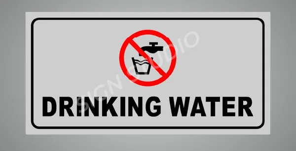 White Drinking Water Foam Sign Board Waterproof & Durable Pvc Sign For Schools, Offices & Public Use(Pack Of 2)