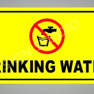 Yellow Drinking Water Foam Sign Board Waterproof & Durable Pvc Sign For Schools, Offices & Public Use (Pack Of 2)