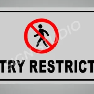 White Heavy Duty Foam Sheet Sign Board Entry Restricted Printed Design Ideal For Office, Factory, Hospital, And Public Places (Pack Of 1)