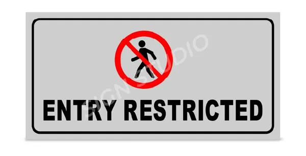 White Heavy Duty Foam Sheet Sign Board Entry Restricted Printed Design Ideal For Office, Factory, Hospital, And Public Places (Pack Of 2) - Image 2