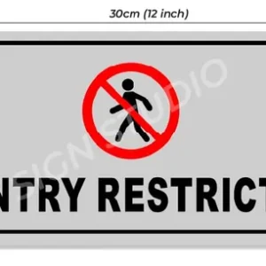 White Heavy Duty Foam Sheet Sign Board Entry Restricted Printed Design Ideal For Office, Factory, Hospital, And Public Places (Pack Of 2) - Image 3