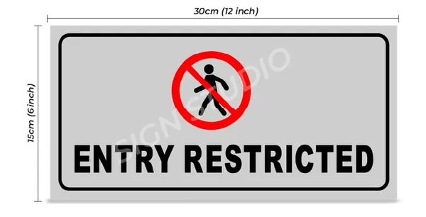 White Heavy Duty Foam Sheet Sign Board Entry Restricted Printed Design Ideal For Office, Factory, Hospital, And Public Places (Pack Of 2) - Image 3