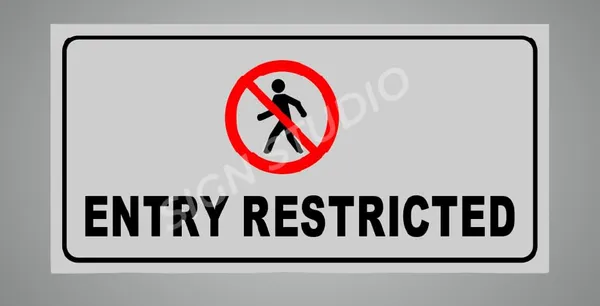 White Heavy Duty Foam Sheet Sign Board Entry Restricted Printed Design Ideal For Office, Factory, Hospital, And Public Places (Pack Of 2)
