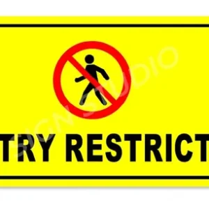 Alternative view of Yellow Heavy Duty Foam Sheet Sign Board Entry Restricted Printed Design Ideal For Office, Factory, Hospital, And Public Places (Pack Of 1)