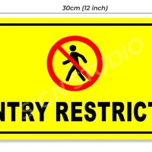 Yellow Heavy Duty Foam Sheet Sign Board Entry Restricted Printed Design Ideal For Office, Factory, Hospital, And Public Places (Pack Of 2) - Image 3