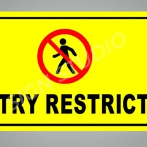 Yellow Heavy Duty Foam Sheet Sign Board Entry Restricted Printed Design Ideal For Office, Factory, Hospital, And Public Places (Pack Of 2)