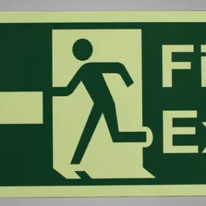 Green & Yellow Fire Exit Left Signage Board For Business Shop Stores Cafes Hospital School Office Hotel Restaurant Company Malls (Yellow & Green, 8 Inch X 4 Inch)