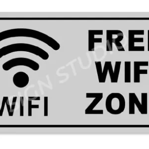 White Heavy Duty Foam Sheet Sign Board Free Wifi Printed Design Ideal For Office, Factory, Hospital, Cafes, And Public Places (Pack Of 2)