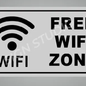 White Heavy Duty Foam Sheet Sign Board Free Wifi Printed Design Ideal For Office, Factory, Hospital, Cafes, And Public Places (Pack Of 1)