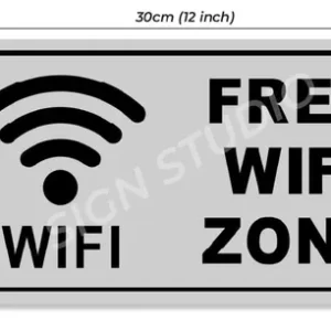White Heavy Duty Foam Sheet Sign Board Free Wifi Printed Design Ideal For Office, Factory, Hospital, Cafes, And Public Places (Pack Of 2) - Image 3