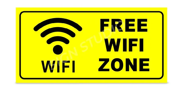Yellow Heavy Duty Foam Sheet Sign Board Free Wifi Printed Design Ideal For Office, Factory, Hospital, Cafes, And Public Places (Pack Of 2) - Image 2
