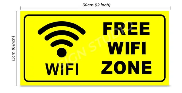 Yellow Heavy Duty Foam Sheet Sign Board Free Wifi Printed Design Ideal For Office, Factory, Hospital, Cafes, And Public Places (Pack Of 2) - Image 3