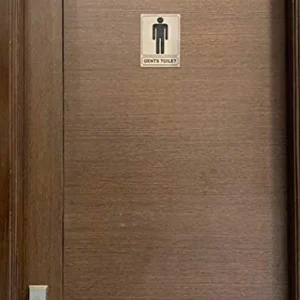 Silver Acrylic Gents Toilet Signage Board | Self Adhesive Restroom Sign Board | Board For Offices Hospitals Malls (Silver, 3.75 Inch X 5 Inch) Looks Like Stainless Steel - Image 4