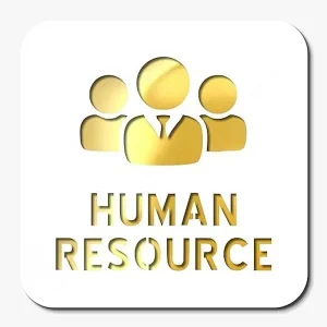 Alternative view of Human Resource Premium White Gold Finish Acrylic Human Resource Door Sign Easy Mount Self-Adhesive Tape Signage For Hotel, Office, Resort, Society, Corporate & Business Use