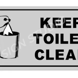 Alternative view of White Keep Toilet Clean Foam Sign Board For Bathroom Hygiene Waterproof & Durable With Adhesive Back For Home, Office & Public Use (Pack Of 1)