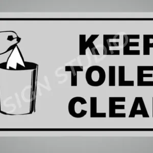 White Keep Toilet Clean Foam Sign Board For Bathroom Hygiene Waterproof & Durable With Adhesive Back For Home, Office & Public Use (Pack Of 2)