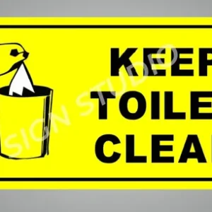 Yellow Keep Toilet Clean Foam Sign Board For Bathroom Hygiene Waterproof & Durable With Adhesive Back For Home, Office & Public Use (Pack Of 1)